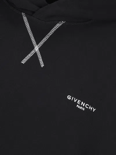 Givenchy Couture Seam Fleece Hoodie With Paris Embroidery Clothing In Black
