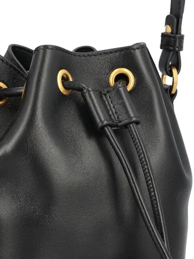 Valentino V-logo Drawstring Leather Bucket Bag In Multi
