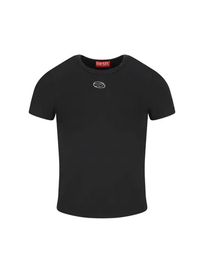 Diesel Slate Cotton M-anchor T-shirt In Black