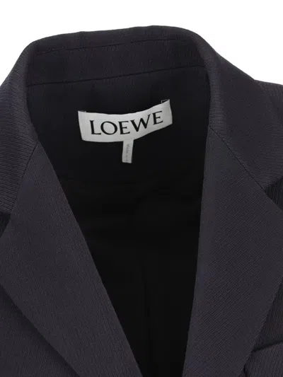 Loewe Logo-embroidered Jacket In Blue