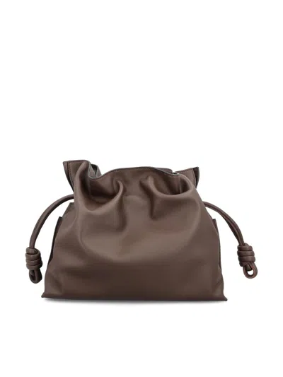 Loewe Flamenco Medium Clutch Bag In Napa Leather In Brown