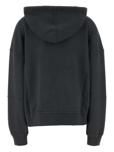 Golden Goose Dark Grey Cotton Oversize Ottaviano Sweatshirt In Black