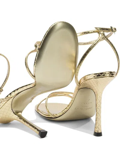 Jimmy Choo 1998 Leo 100 Metallic Leather Sandals In Gold