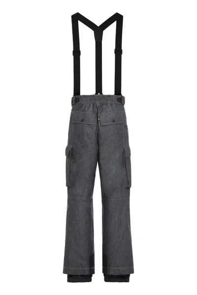 Moncler Ski Trousers With Adjustable Straps And Pockets In Blue