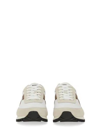 Hugo Boss Sneakers Panel Rubber Sole In Neutral