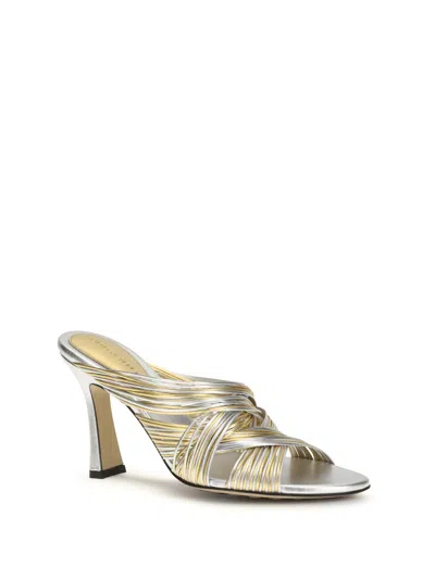 Bottega Veneta Women Rana Mules Sandals In Silver