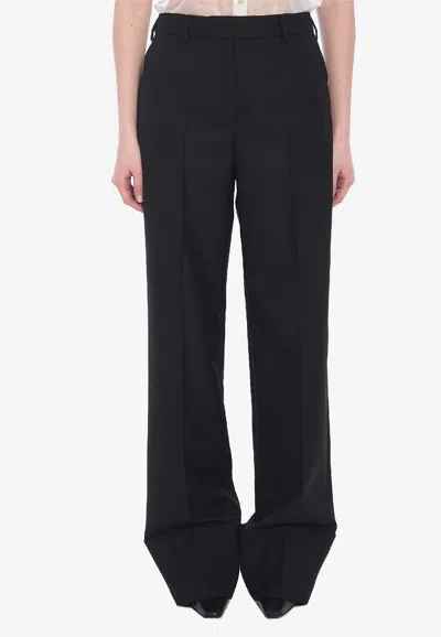 Valentino Tailored Trousers With Back Pockets And Front Pleats In Black