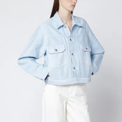 Victoria Beckham Denim Jacket With Chest Pockets And Collar In Blue