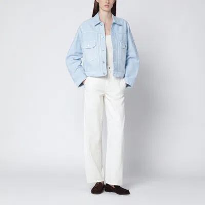 Victoria Beckham Denim Jacket With Chest Pockets And Collar In Blue