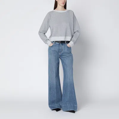 Victoria Beckham Constance Sweatshirt In Grey Mélange In Gray