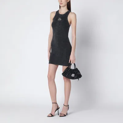 Diesel Black Ribbed Wool M-oloni-short Minidress In Black