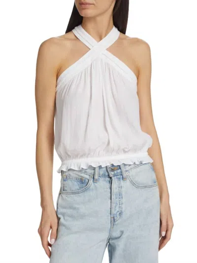 Ramy Brook Cecila Halter Top In White In White