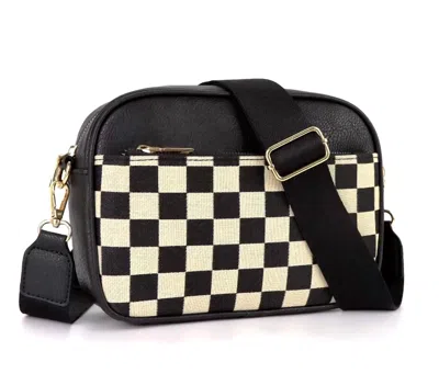 The Lyrical Spirit Women's Checkered Shoulder Purse In Black In Black