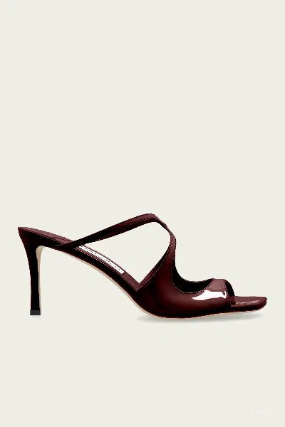 Jimmy Choo Anise 75 Mules In Deep Merlot In Multi