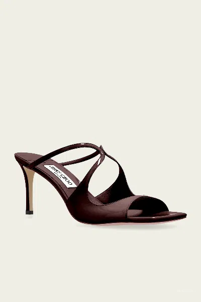 Jimmy Choo Anise 75 Mules In Deep Merlot In Multi