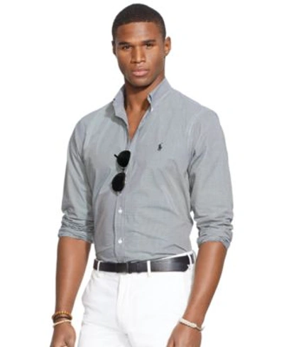 Shop Polo Ralph Lauren Men's Men's Long Sleeve Checked Poplin Shirt In Black/white