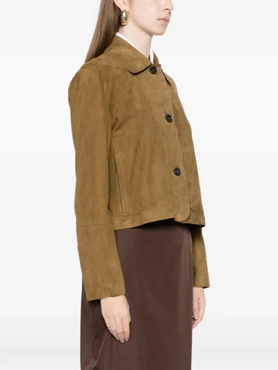 Arma Button Suede Jacket In Multi