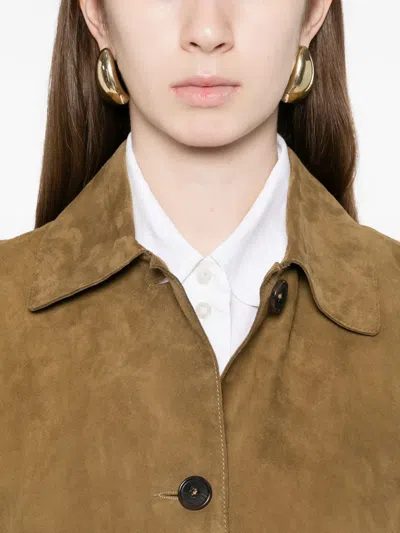 Arma Button Suede Jacket In Multi