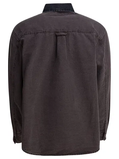 Carhartt Denim Shirt Jacket Long Sleeves In Black