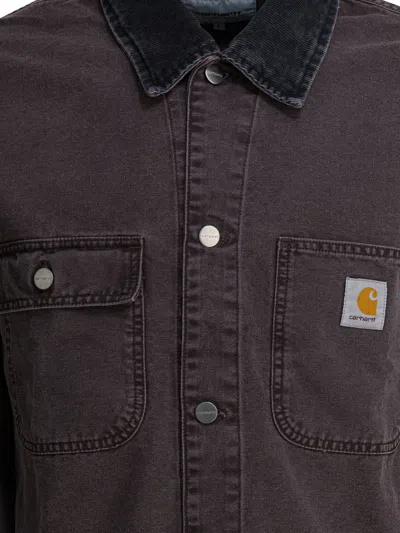Carhartt Denim Shirt Jacket Long Sleeves In Black