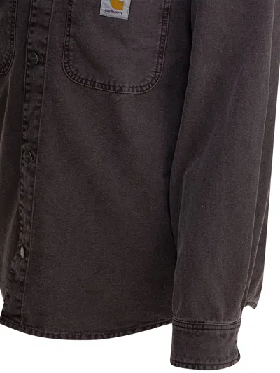 Carhartt Denim Shirt Jacket Long Sleeves In Black