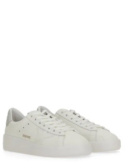 Golden Goose White Leather Purestar Sneakers In White