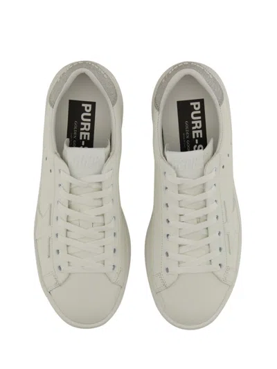 Golden Goose White Leather Purestar Sneakers In White