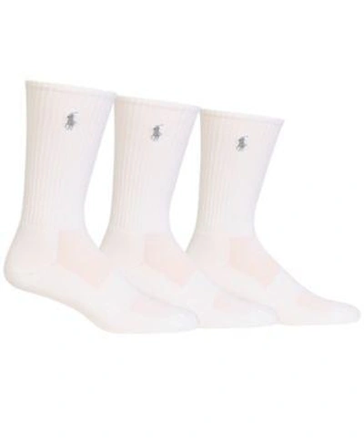 Shop Polo Ralph Lauren Men's Socks, Casual Pony Player Crew 3 Pack In White