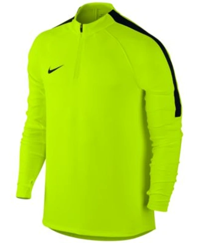 Nike Men&#039;s Drill Dri-fit Quarter-zip Soccer Top In Volt/black