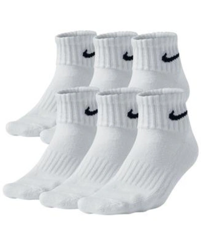 Shop Nike Men's Cotton Quarter Socks 6-pack In White