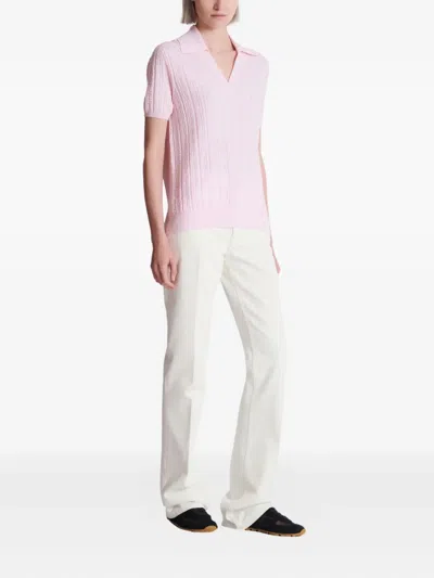 Balmain Monogram Knit Polo Top In Multi