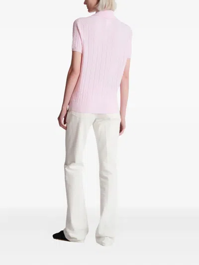 Balmain Monogram Knit Polo Top In Multi