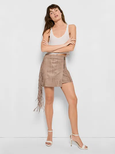 As By Df One Love Fringe Skirt In Brown