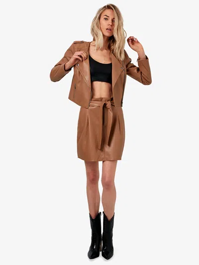 As By Df Faye Recycled Leather Jacket In Brown