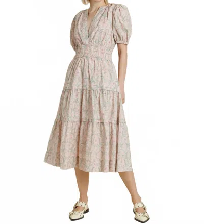 Aureum Dream Lover Midi Dress In Beige In Multi