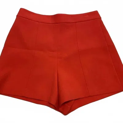 Alice And Olivia Women's Donald High-waist Back Zip Chino Shorts In Ruby Red In Red