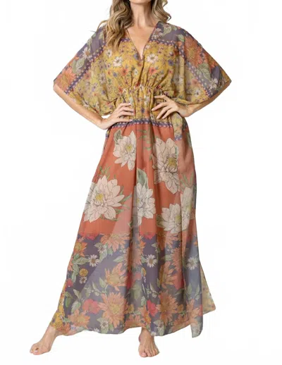 Marie M Allure Kaftan Dress In Flora Multi In Multi