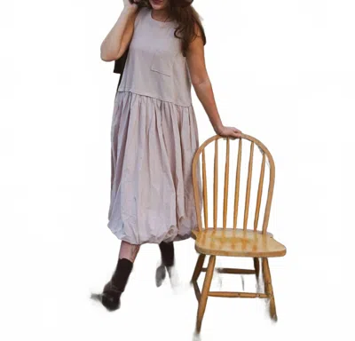 By Together Pomme Drop Waist Midi Dress In Beige In Blue