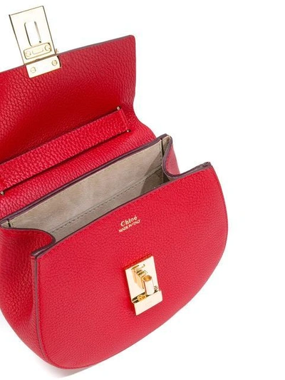 Shop Chloé Mini Drew Shoulder Bag In Red