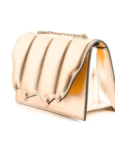 Shop Marco De Vincenzo Quilted Paw Flap Crossbody Bag In Metallic