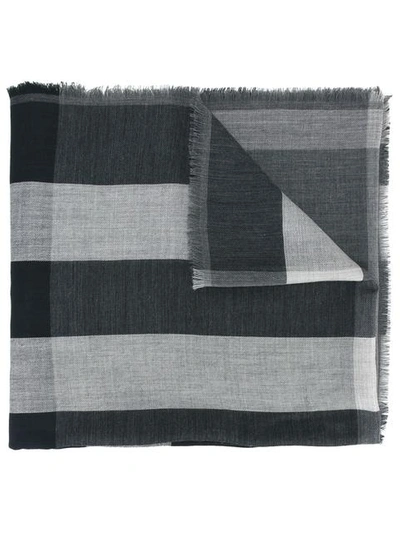 Burberry Checked Scarf In Grey
