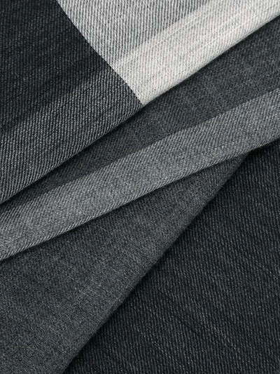 Shop Burberry Checked Scarf In Grey