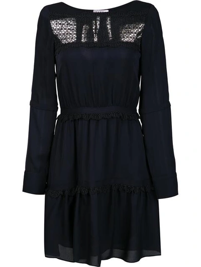 Tanya Taylor Darby Lace Silk Dress In Midnight