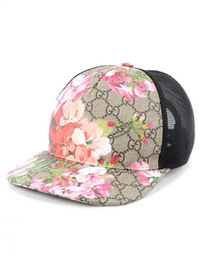 Shop Gucci Baseball Hat In Dark Brown/pink