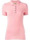 Burberry Check Trim Stretch Cotton Piqué Polo Shirt In Carnation Pink