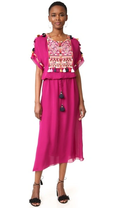 Shop Figue Naya Dress In Magenta