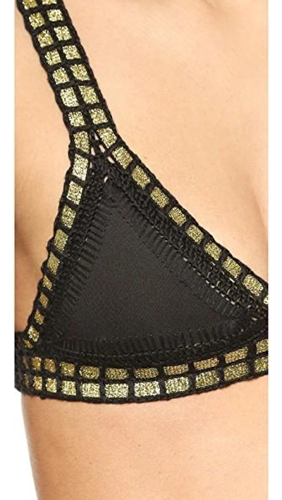 Shop Kiini Chacha Bikini Top In Black/gold