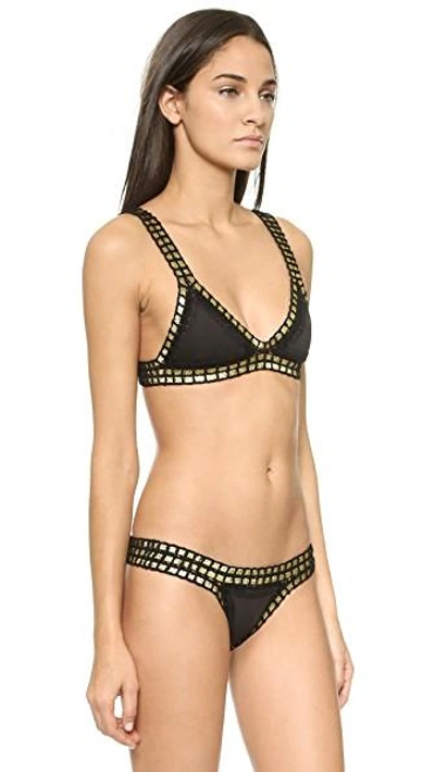 Shop Kiini Chacha Bikini Top In Black/gold