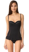 TORY BURCH SOLID FLOUNCE ONE PIECE