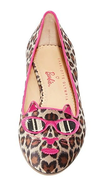 Shop Charlotte Olympia Pretty In Pink Kitty Flats In Leopard